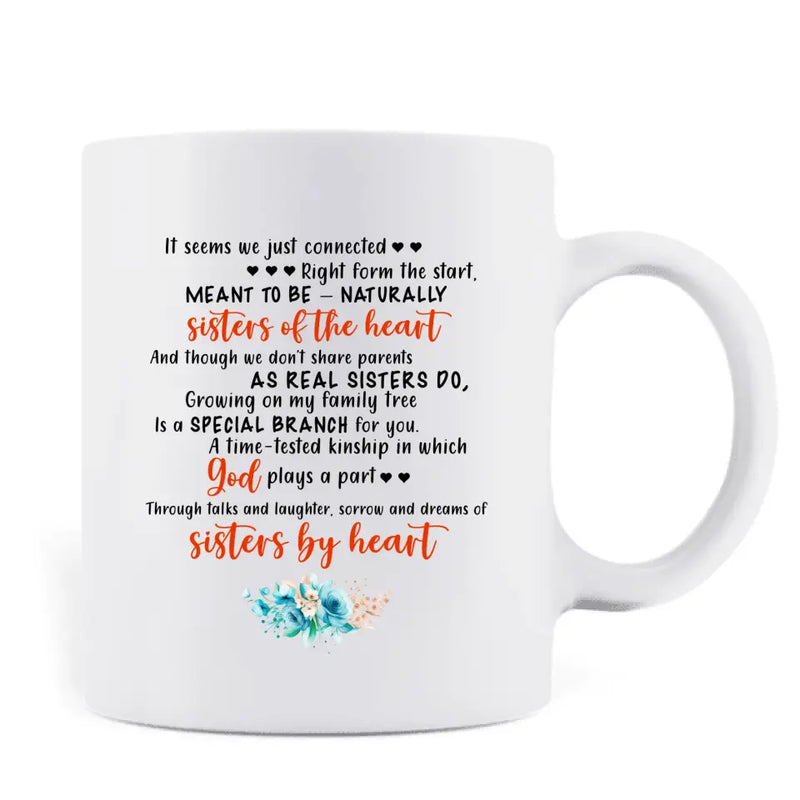 Custom Personalized Friends Coffee Mug - Gift Idea For Besties/ Friends - Sisters By Heart