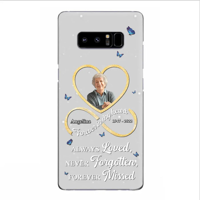 Custom Personalized Memorial Wing Heart Phone Case - Memorial Gift Idea For Family - Case For iPhone/Samsung - Always Loved Never Forgotten Forever Missed