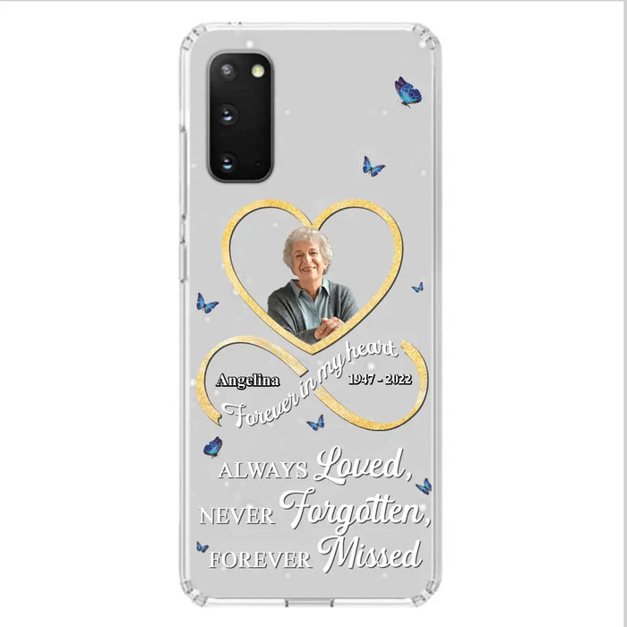 Custom Personalized Memorial Wing Heart Phone Case - Memorial Gift Idea For Family - Case For iPhone/Samsung - Always Loved Never Forgotten Forever Missed