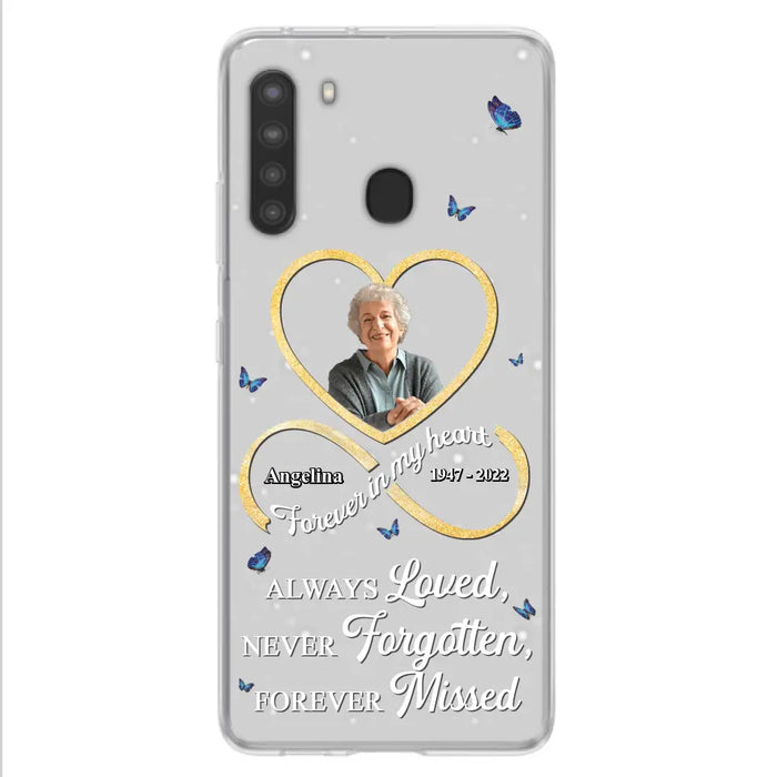 Custom Personalized Memorial Wing Heart Phone Case - Memorial Gift Idea For Family - Case For iPhone/Samsung - Always Loved Never Forgotten Forever Missed