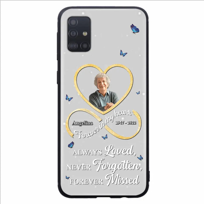 Custom Personalized Memorial Wing Heart Phone Case - Memorial Gift Idea For Family - Case For iPhone/Samsung - Always Loved Never Forgotten Forever Missed