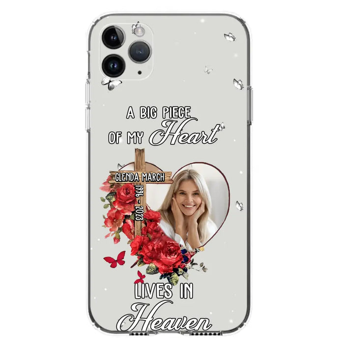 Custom Personalized Memorial Phone Case - Memorial Gift Idea For Family - Case For iPhone/Samsung - The Moment Your Heart Stopped Mine Changed Forever