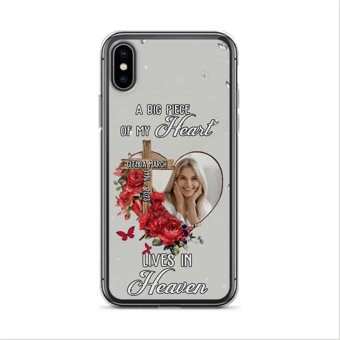 Custom Personalized Memorial Phone Case - Memorial Gift Idea For Family - Case For iPhone/Samsung - The Moment Your Heart Stopped Mine Changed Forever