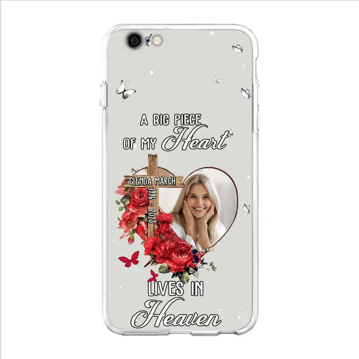 Custom Personalized Memorial Phone Case - Memorial Gift Idea For Family - Case For iPhone/Samsung - The Moment Your Heart Stopped Mine Changed Forever