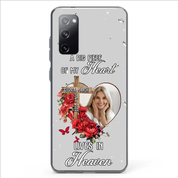 Custom Personalized Memorial Phone Case - Memorial Gift Idea For Family - Case For iPhone/Samsung - The Moment Your Heart Stopped Mine Changed Forever