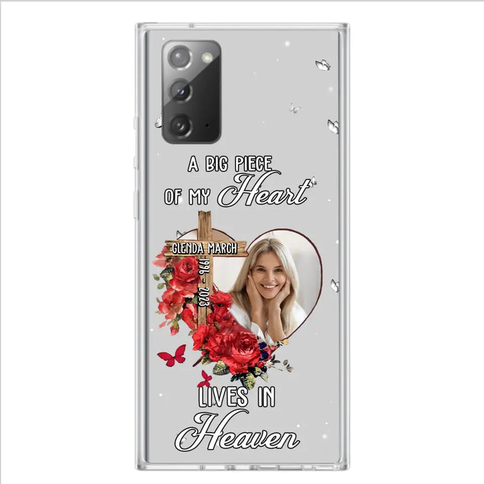 Custom Personalized Memorial Phone Case - Memorial Gift Idea For Family - Case For iPhone/Samsung - The Moment Your Heart Stopped Mine Changed Forever