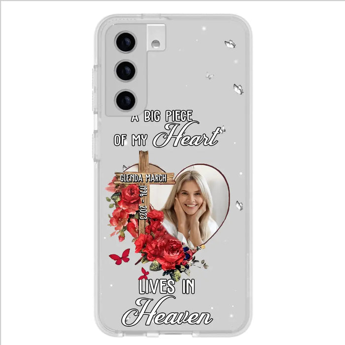 Custom Personalized Memorial Phone Case - Memorial Gift Idea For Family - Case For iPhone/Samsung - The Moment Your Heart Stopped Mine Changed Forever