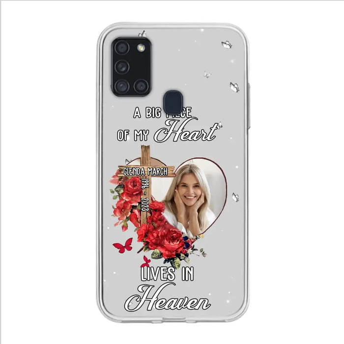 Custom Personalized Memorial Phone Case - Memorial Gift Idea For Family - Case For iPhone/Samsung - The Moment Your Heart Stopped Mine Changed Forever