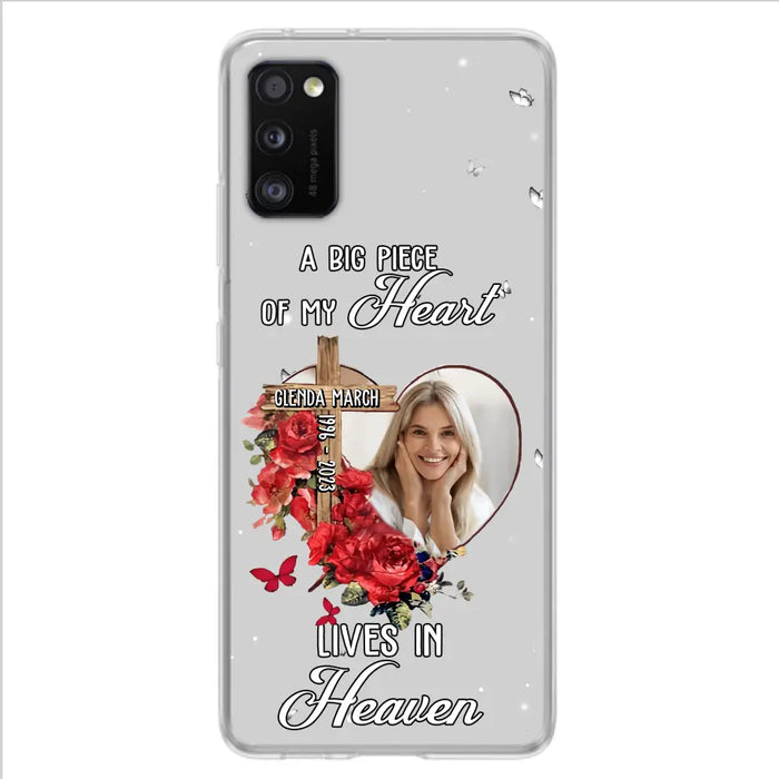 Custom Personalized Memorial Phone Case - Memorial Gift Idea For Family - Case For iPhone/Samsung - The Moment Your Heart Stopped Mine Changed Forever