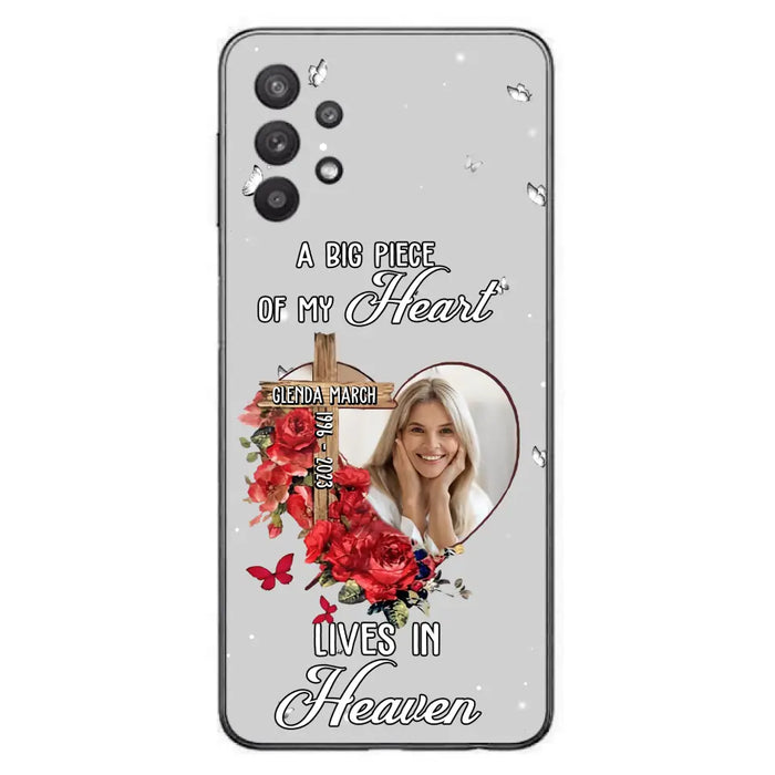 Custom Personalized Memorial Phone Case - Memorial Gift Idea For Family - Case For iPhone/Samsung - The Moment Your Heart Stopped Mine Changed Forever