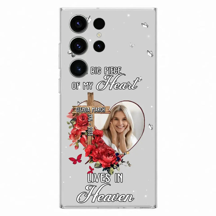 Custom Personalized Memorial Phone Case - Memorial Gift Idea For Family - Case For iPhone/Samsung - The Moment Your Heart Stopped Mine Changed Forever