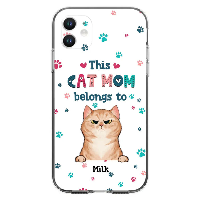 Custom Personalized Cat Phone Case For iPhone And Samsung - Gift Idea For Cat Lover - Up to 6 Cats - This Cat Mom Belongs To