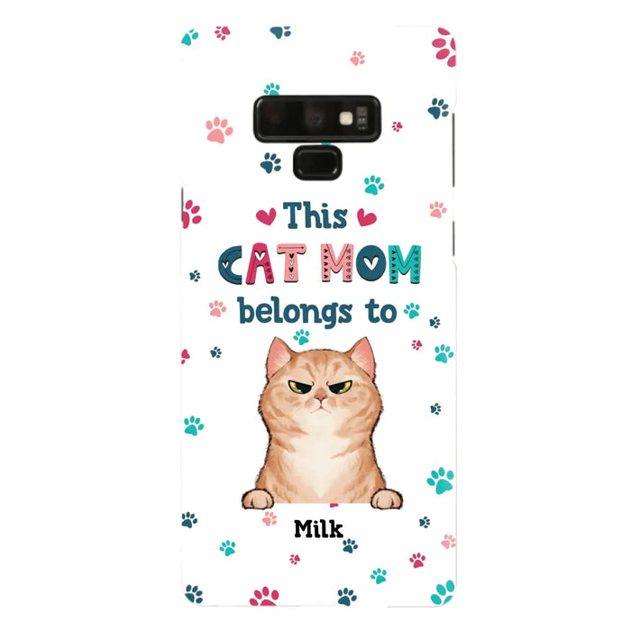 Custom Personalized Cat Phone Case For iPhone And Samsung - Gift Idea For Cat Lover - Up to 6 Cats - This Cat Mom Belongs To