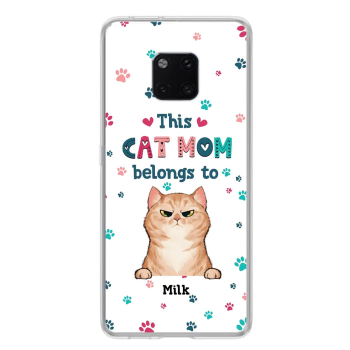 Custom Personalized Cat Phone Case For Oppo/Xiaomi/Huawei - Gift Idea For Cat Lover - Up to 6 Cats - This Cat Mom Belongs To