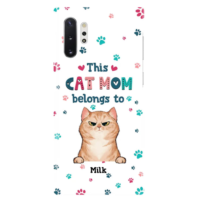 Custom Personalized Cat Phone Case For iPhone And Samsung - Gift Idea For Cat Lover - Up to 6 Cats - This Cat Mom Belongs To