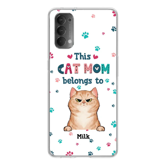 Custom Personalized Cat Phone Case For Oppo/Xiaomi/Huawei - Gift Idea For Cat Lover - Up to 6 Cats - This Cat Mom Belongs To