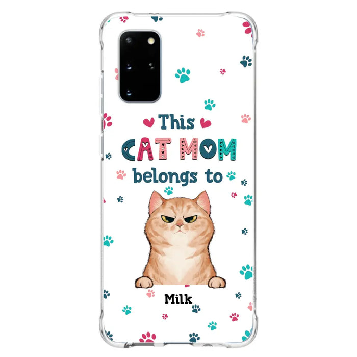 Custom Personalized Cat Phone Case For iPhone And Samsung - Gift Idea For Cat Lover - Up to 6 Cats - This Cat Mom Belongs To