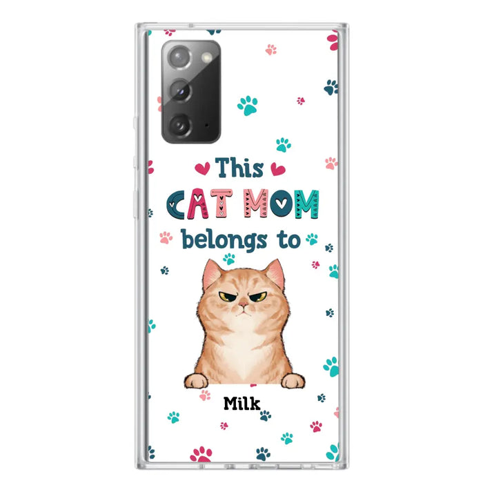 Custom Personalized Cat Phone Case For iPhone And Samsung - Gift Idea For Cat Lover - Up to 6 Cats - This Cat Mom Belongs To