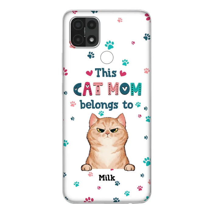 Custom Personalized Cat Phone Case For Oppo/Xiaomi/Huawei - Gift Idea For Cat Lover - Up to 6 Cats - This Cat Mom Belongs To