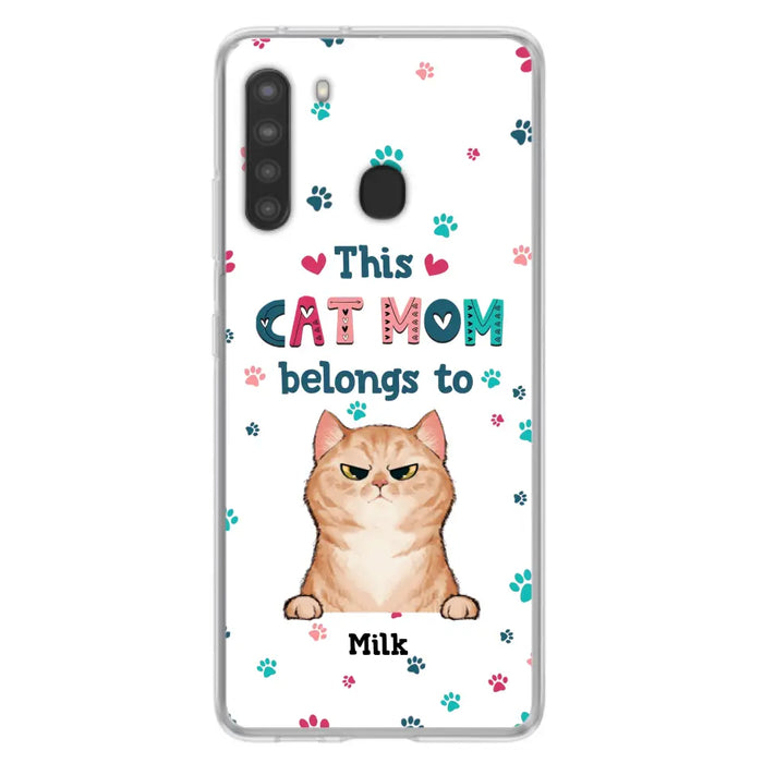 Custom Personalized Cat Phone Case For iPhone And Samsung - Gift Idea For Cat Lover - Up to 6 Cats - This Cat Mom Belongs To