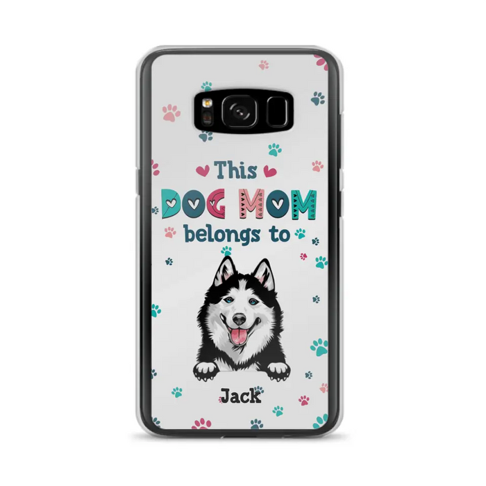 Custom Personalized Dog Phone Case For iPhone And Samsung - Gift Idea For Dog Lover - Up to 6 Dogs - This Dog Mom Belongs To