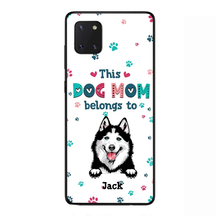 Custom Personalized Dog Phone Case For iPhone And Samsung - Gift Idea For Dog Lover - Up to 6 Dogs - This Dog Mom Belongs To