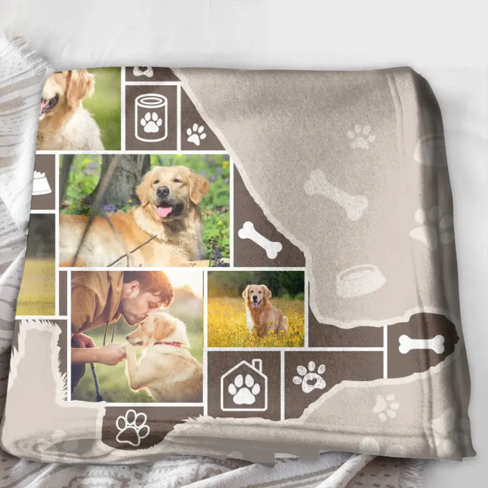 Personalized Dog Photo Quilt/Single Layer Fleece Blanket - Gift Idea for Dog Lovers