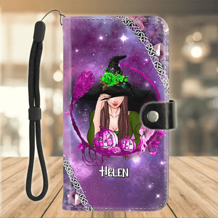 Custom Personalized Stick My Broom Witch Phone Wallet - Halloween Gift Idea For Friends/ Besties