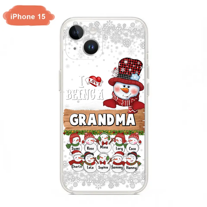 Custom Personalized Grandma Phone Case - Upto 10 Grandkids - Christmas Gift Idea for Grandma - I Love Being A Grandma - Case For iPhone/Samsung