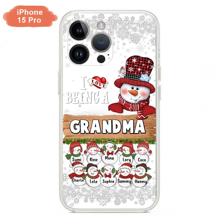 Custom Personalized Grandma Phone Case - Upto 10 Grandkids - Christmas Gift Idea for Grandma - I Love Being A Grandma - Case For iPhone/Samsung