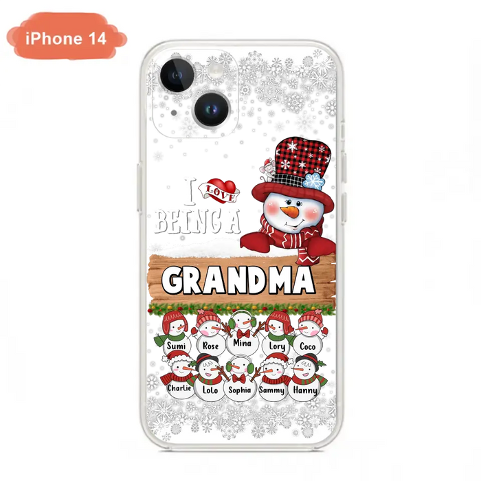 Custom Personalized Grandma Phone Case - Upto 10 Grandkids - Christmas Gift Idea for Grandma - I Love Being A Grandma - Case For iPhone/Samsung