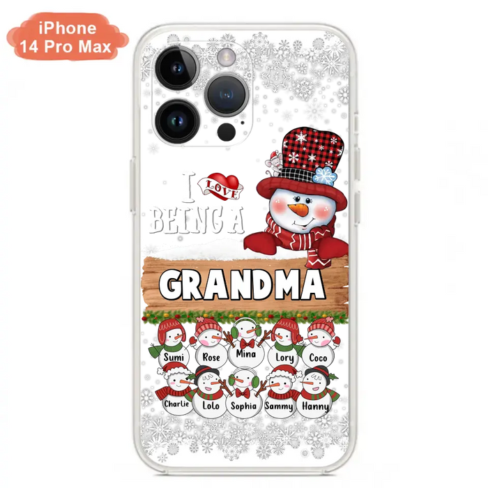 Custom Personalized Grandma Phone Case - Upto 10 Grandkids - Christmas Gift Idea for Grandma - I Love Being A Grandma - Case For iPhone/Samsung