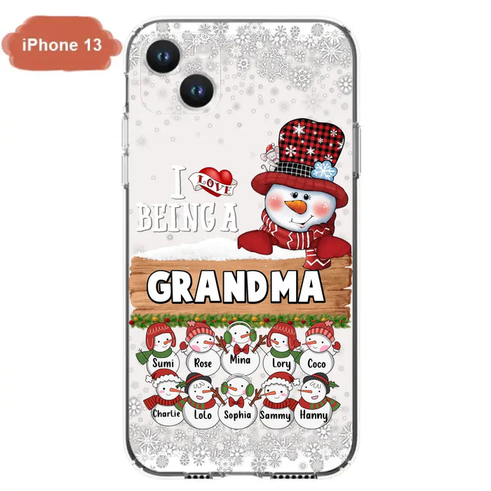 Custom Personalized Grandma Phone Case - Upto 10 Grandkids - Christmas Gift Idea for Grandma - I Love Being A Grandma - Case For iPhone/Samsung