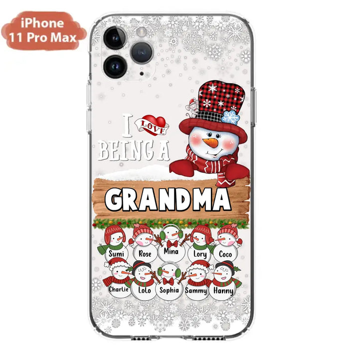 Custom Personalized Grandma Phone Case - Upto 10 Grandkids - Christmas Gift Idea for Grandma - I Love Being A Grandma - Case For iPhone/Samsung