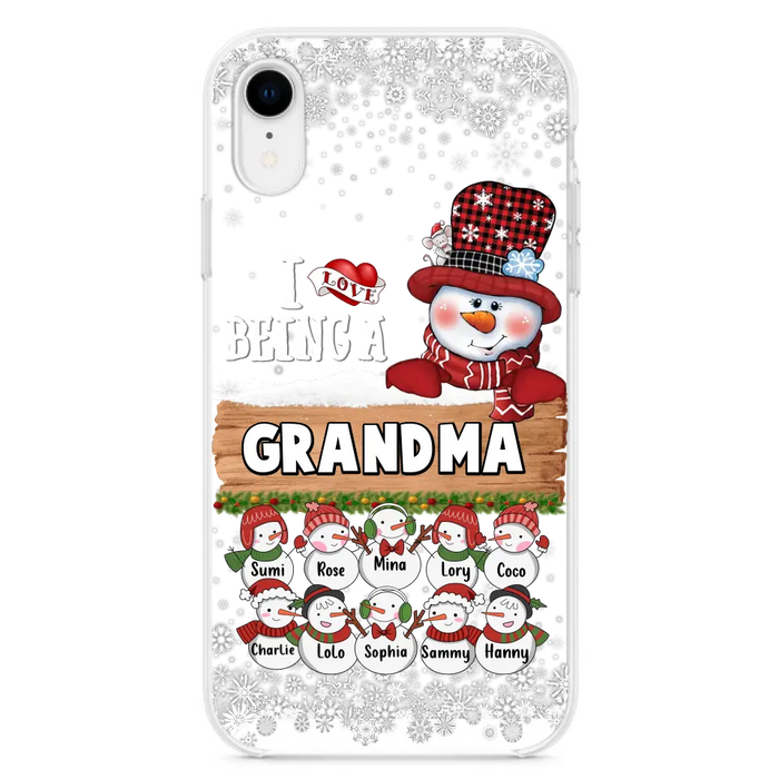 Custom Personalized Grandma Phone Case - Upto 10 Grandkids - Christmas Gift Idea for Grandma - I Love Being A Grandma - Case For iPhone/Samsung