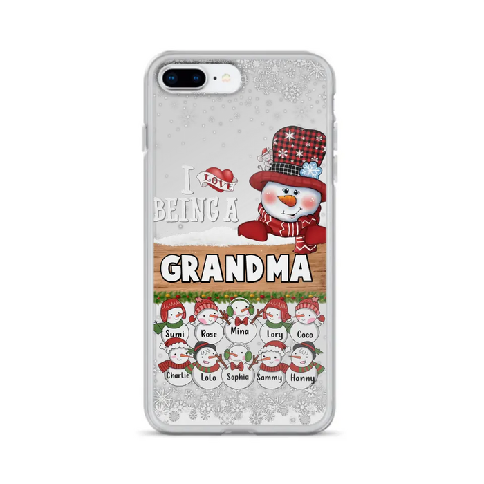 Custom Personalized Grandma Phone Case - Upto 10 Grandkids - Christmas Gift Idea for Grandma - I Love Being A Grandma - Case For iPhone/Samsung