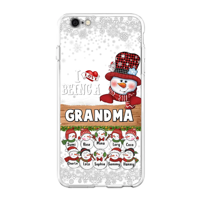 Custom Personalized Grandma Phone Case - Upto 10 Grandkids - Christmas Gift Idea for Grandma - I Love Being A Grandma - Case For iPhone/Samsung