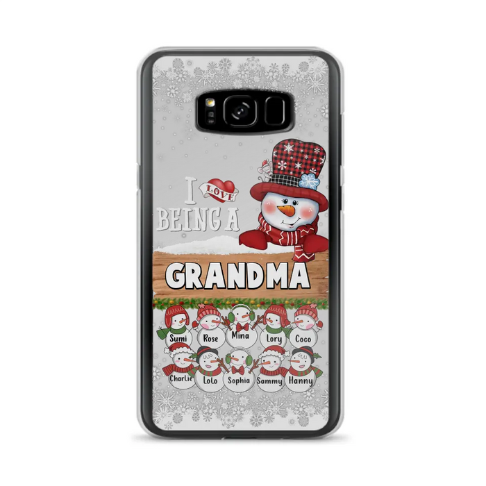 Custom Personalized Grandma Phone Case - Upto 10 Grandkids - Christmas Gift Idea for Grandma - I Love Being A Grandma - Case For iPhone/Samsung