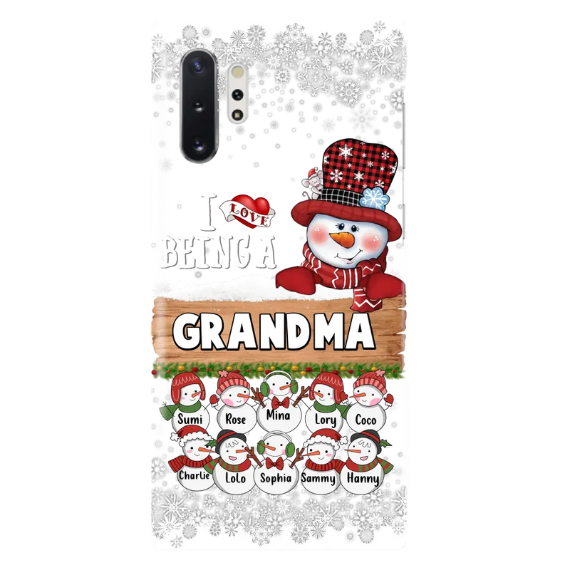 Personalized Grandma Phone Case - Up to 10 Grandkids - Christmas Gift Idea for Grandma - I Love Being A Grandma - Case For iPhone/Samsung