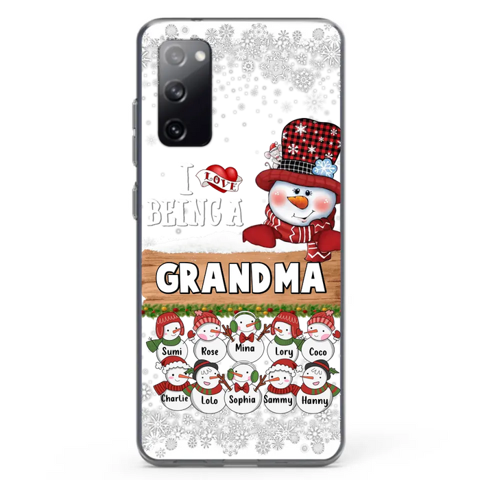 Custom Personalized Grandma Phone Case - Upto 10 Grandkids - Christmas Gift Idea for Grandma - I Love Being A Grandma - Case For iPhone/Samsung