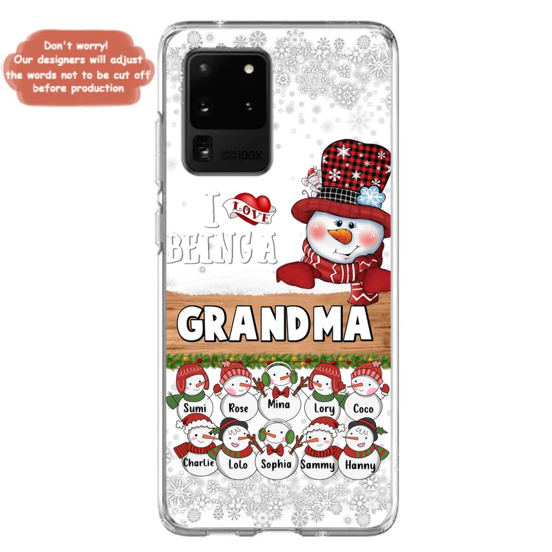 Personalized Grandma Phone Case - Up to 10 Grandkids - Christmas Gift Idea for Grandma - I Love Being A Grandma - Case For iPhone/Samsung
