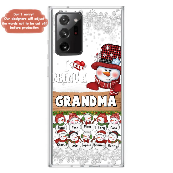 Custom Personalized Grandma Phone Case - Upto 10 Grandkids - Christmas Gift Idea for Grandma - I Love Being A Grandma - Case For iPhone/Samsung