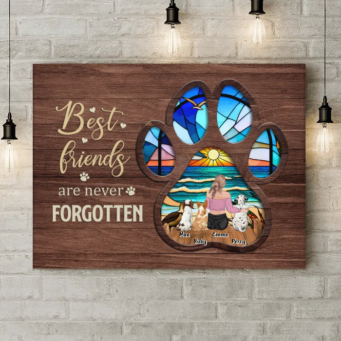 Custom Personalized Pet Mom/Dad Canvas - Gift Idea For Pet Lover with up to 3 Pets - Best Friends Are Never Forgotten