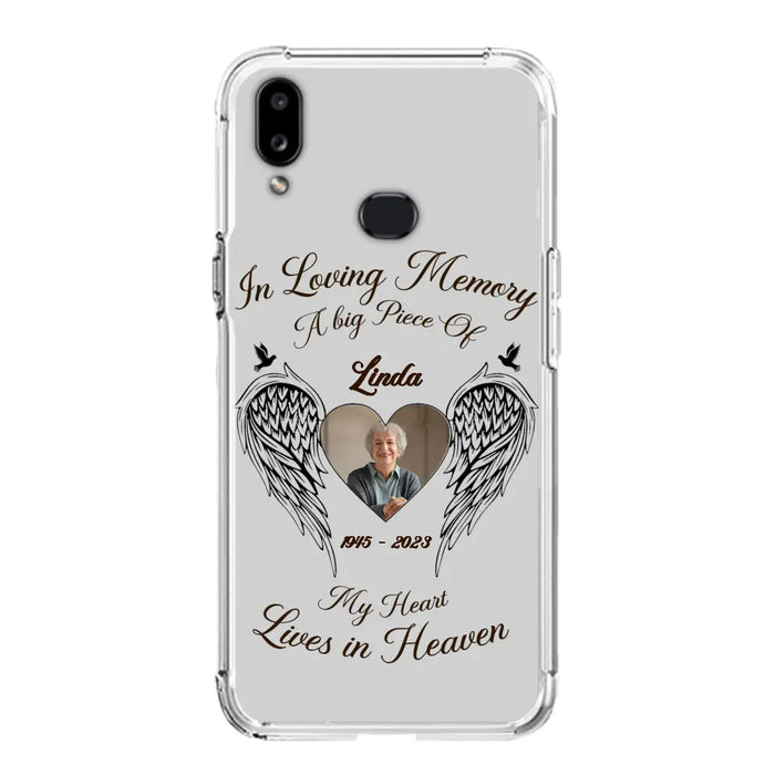 Custom Personalized Memorial Phone Case - Upload Photo - Memorial Gift Idea For Family Member/Pet Lovers - In Loving Memory A Big Piece Of My Heart Lives In Heaven