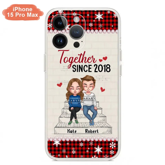 Custom Personalized Christmas Couple Phone Case - Christmas Gift Idea For Couple - Together Since 2018 - Case For iPhone/Samsung