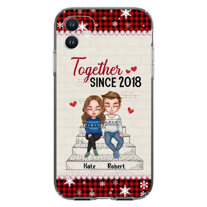 Custom Personalized Christmas Couple Phone Case - Christmas Gift Idea For Couple - Together Since 2018 - Case For iPhone/Samsung