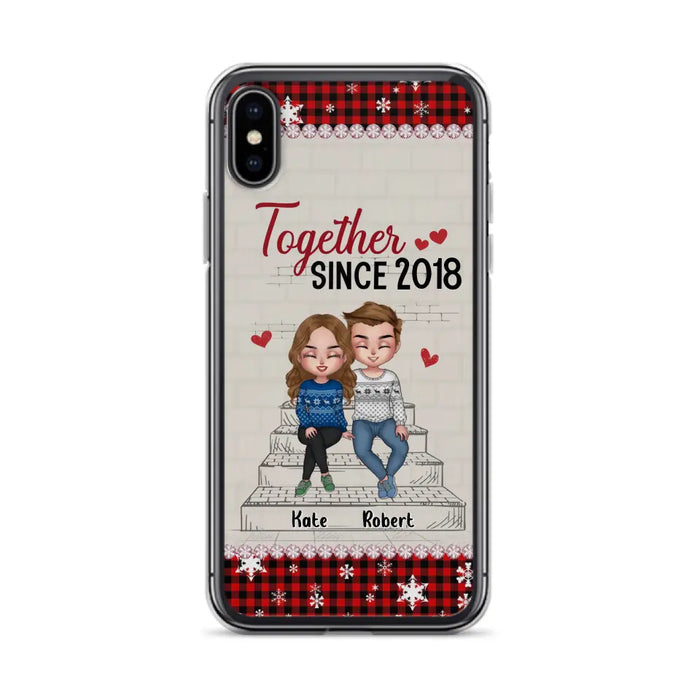 Custom Personalized Christmas Couple Phone Case - Christmas Gift Idea For Couple - Together Since 2018 - Case For iPhone/Samsung