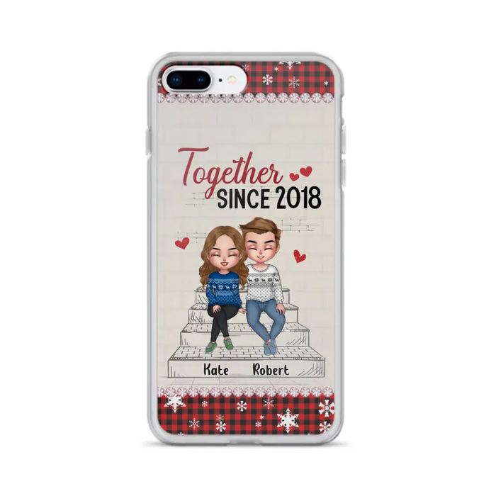 Custom Personalized Christmas Couple Phone Case - Christmas Gift Idea For Couple - Together Since 2018 - Case For iPhone/Samsung