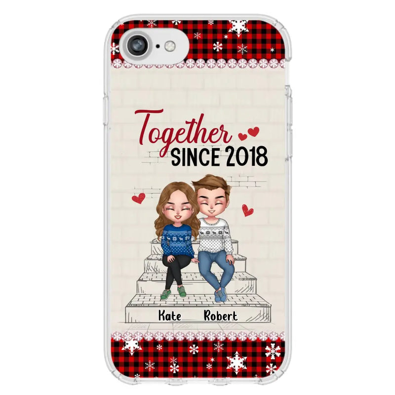 Custom Personalized Christmas Couple Phone Case - Christmas Gift Idea For Couple - Together Since 2018 - Case For iPhone/Samsung