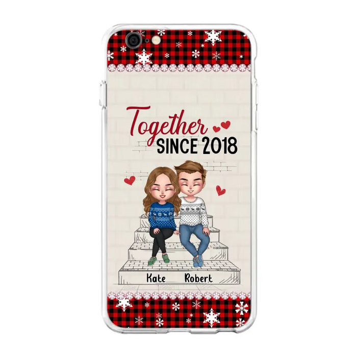 Custom Personalized Christmas Couple Phone Case - Christmas Gift Idea For Couple - Together Since 2018 - Case For iPhone/Samsung